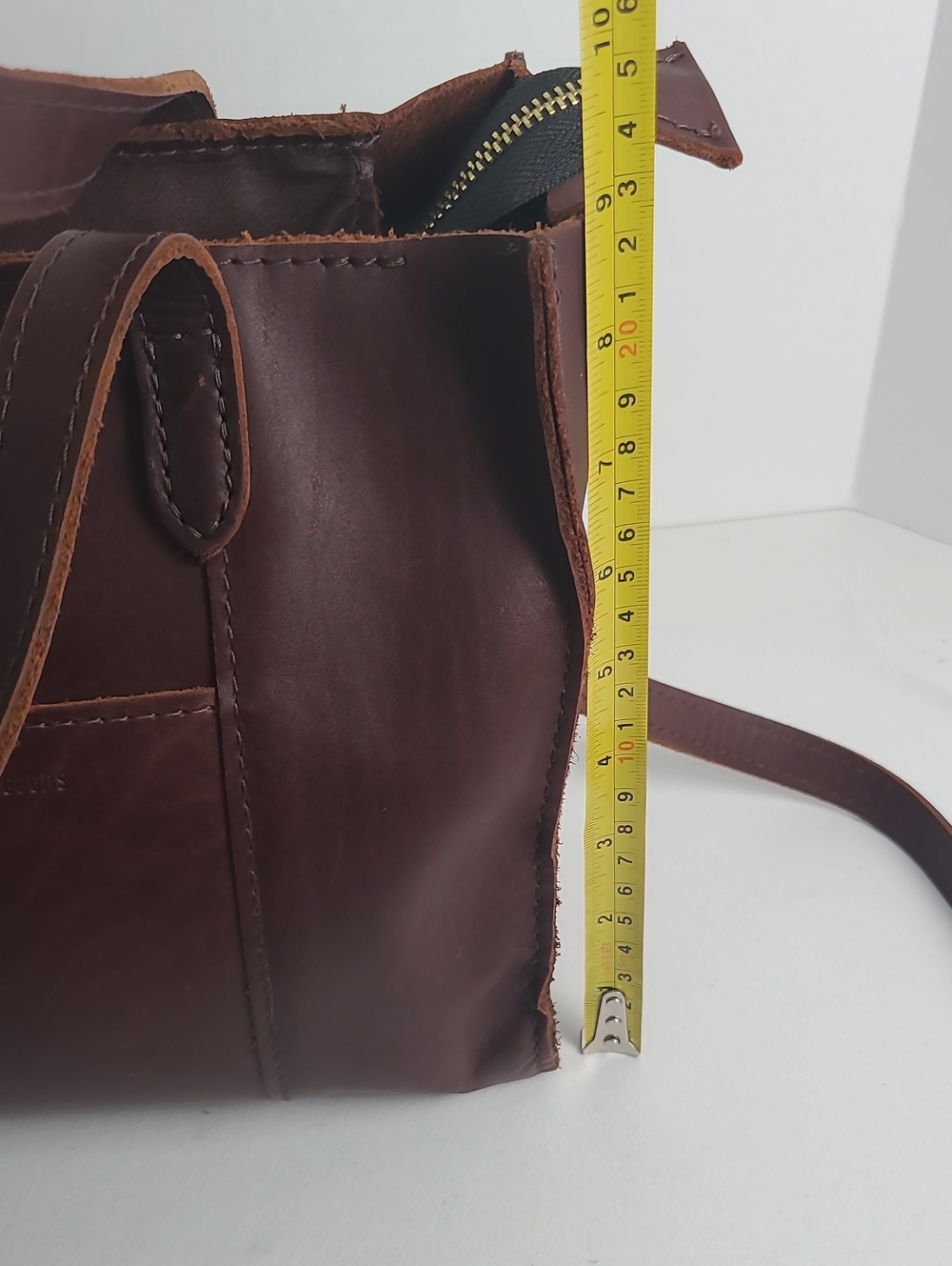 Portland Leather Goods Lola Crossbody 100% Leather Tote Bag Purse Brass Hardware - Picture 12 of 16